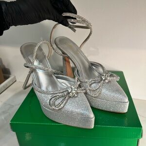 Elegant Silver Platform Heels